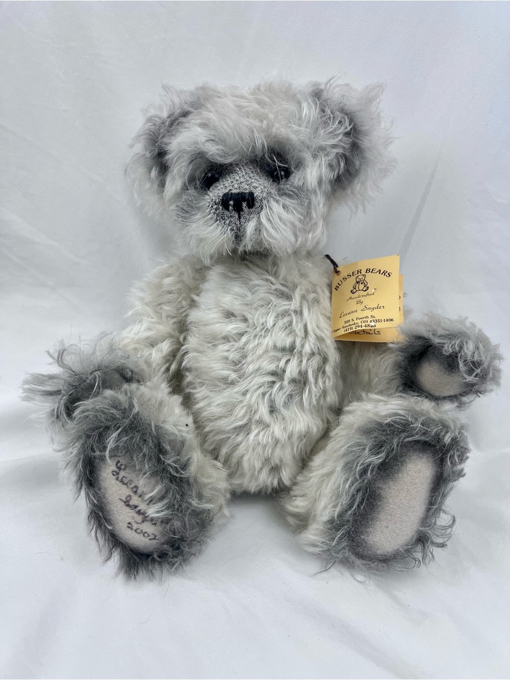 Busser Bears 2002 "Horace" #51 Signed Grey Mohair Leeann Snyder 10th Anniversary